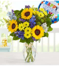 Fields of Europe® for Dad with Happy Father's Day Balloon. An arrangement by Lovingly Charlotte.