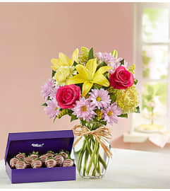 Fields of Europe™ for Mom with Strawberries. An arrangement by Blessing and Blooms Florist.