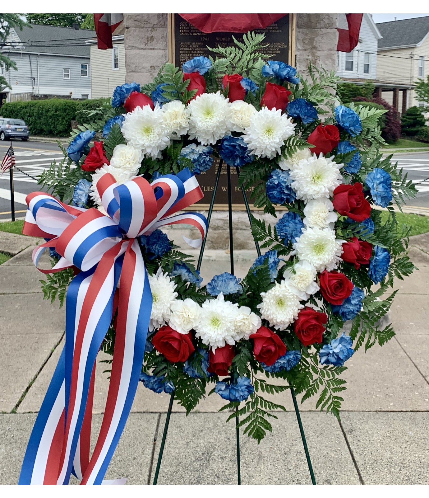 Serene Blessings Standing Wreath - Pink & White 91304 in Cincinnati, OH