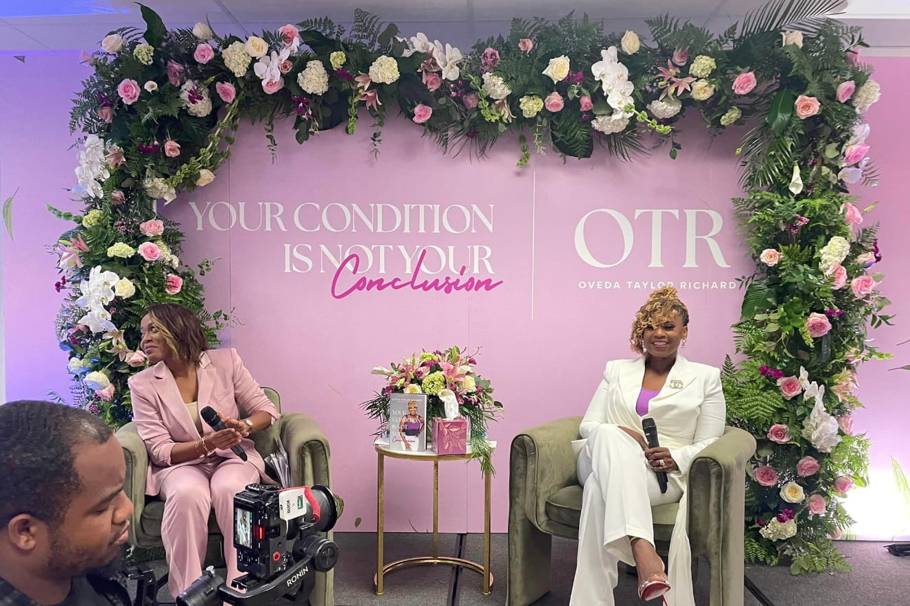 Interior display of floral arrangements