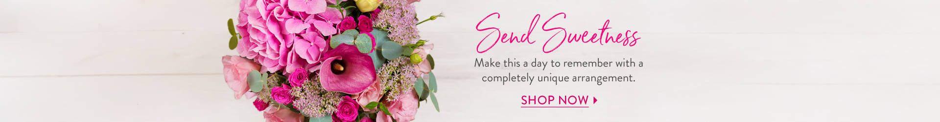 Bright pink bouquet of flowers for Valentine's Day - flower delivery in Midlothian, Charter Colony