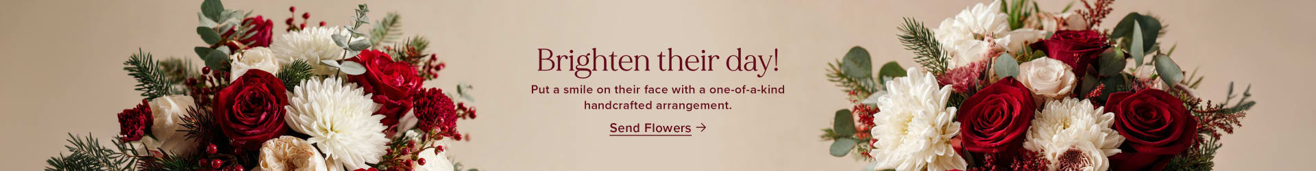 Red, Green and White Flowers - flower delivery in Brantford, Brant