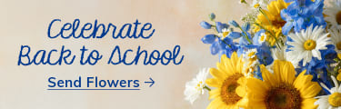 Back to school with Blue and Yellow Flowers - flower delivery in Pomona