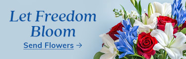 Let Freedom Bloom with Red, White & Blue Flowers for July 4th - flower delivery in Garfield