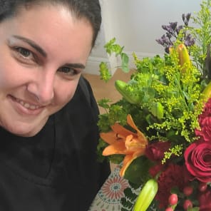 The recipient of the floral arrangement