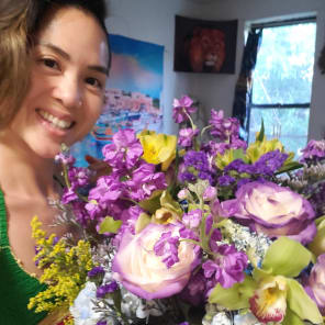 The recipient of the floral arrangement