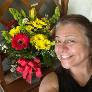 The recipient of the floral arrangement