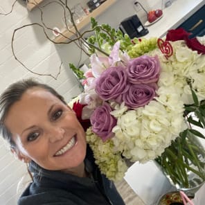 The recipient of the floral arrangement