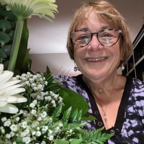 The recipient of the floral arrangement