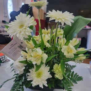 The recipient of the floral arrangement