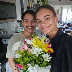 The recipient of the floral arrangement
