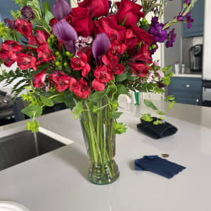 The recipient of the floral arrangement