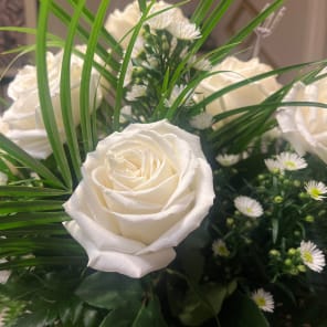 The recipient of the floral arrangement