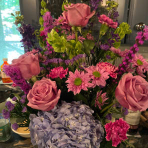 The recipient of the floral arrangement