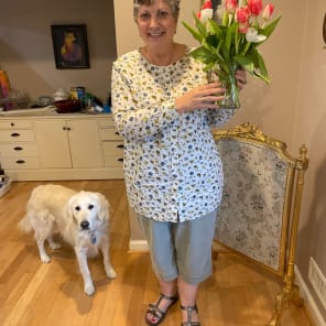 The recipient of the floral arrangement