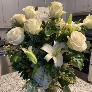 The recipient of the floral arrangement