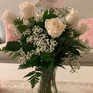 The recipient of the floral arrangement