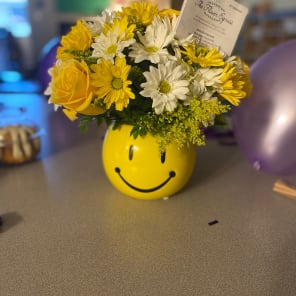 The recipient of the floral arrangement