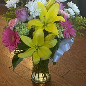 The recipient of the floral arrangement