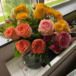 The recipient of the floral arrangement