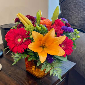 The recipient of the floral arrangement