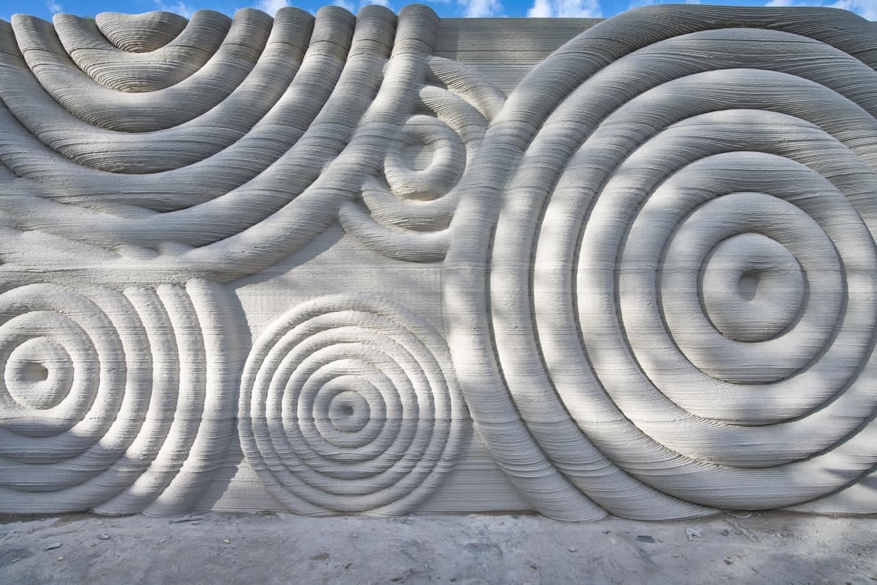3D printed concrete wall detail, project dossier