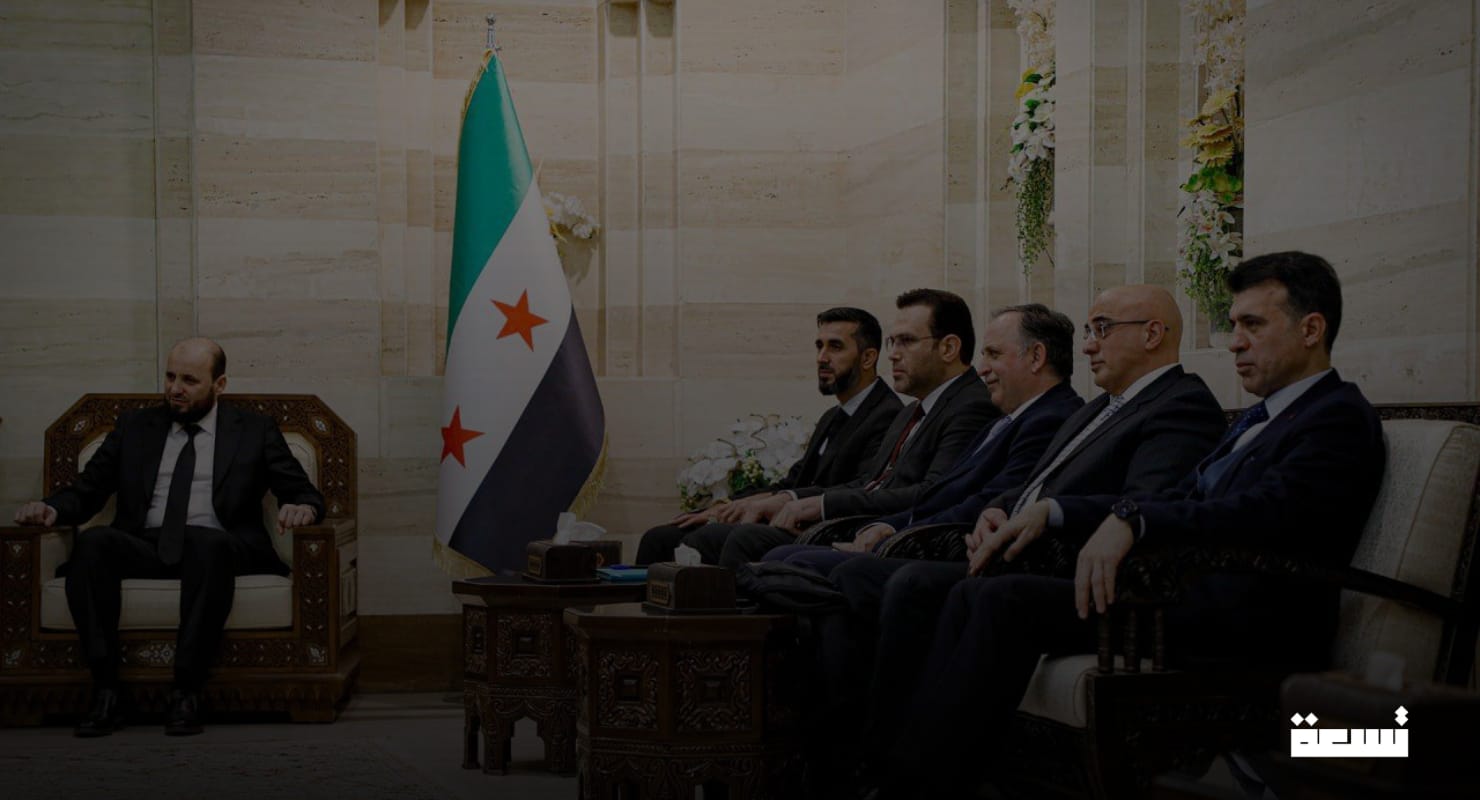 L'ingénieur "Mohamed Al-Bachir" reçoit un groupe d'hommes d'affaires syriens.