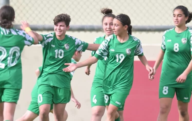 Syrian women's national team achieves a resounding victory over their Kuwaiti counterpart.