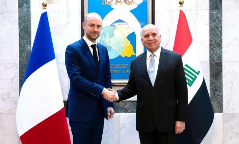 Los ministros de Relaciones Exteriores de Irak y Francia confirman su apoyo a la unidad y estabilidad de Siria.