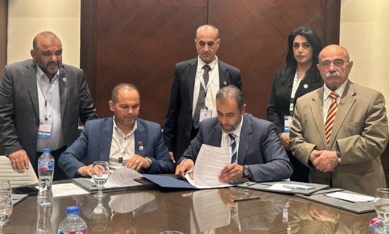 وفد الاتحاد العمالي السوري يوقع عدد من مذكرات التفاهم مع منظمات عمالية عربية في القاهرة