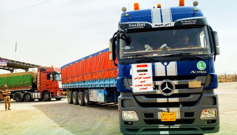 Iraq sends 220,000 tons of wheat as a gift to Syria.