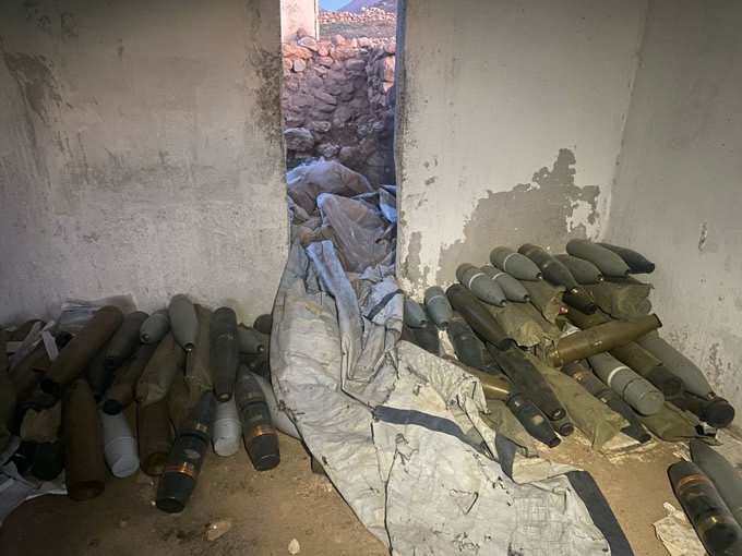 The Israeli army announces the discovery and destruction of the central command headquarters of the defunct regime at the summit of Mount Sheikh.