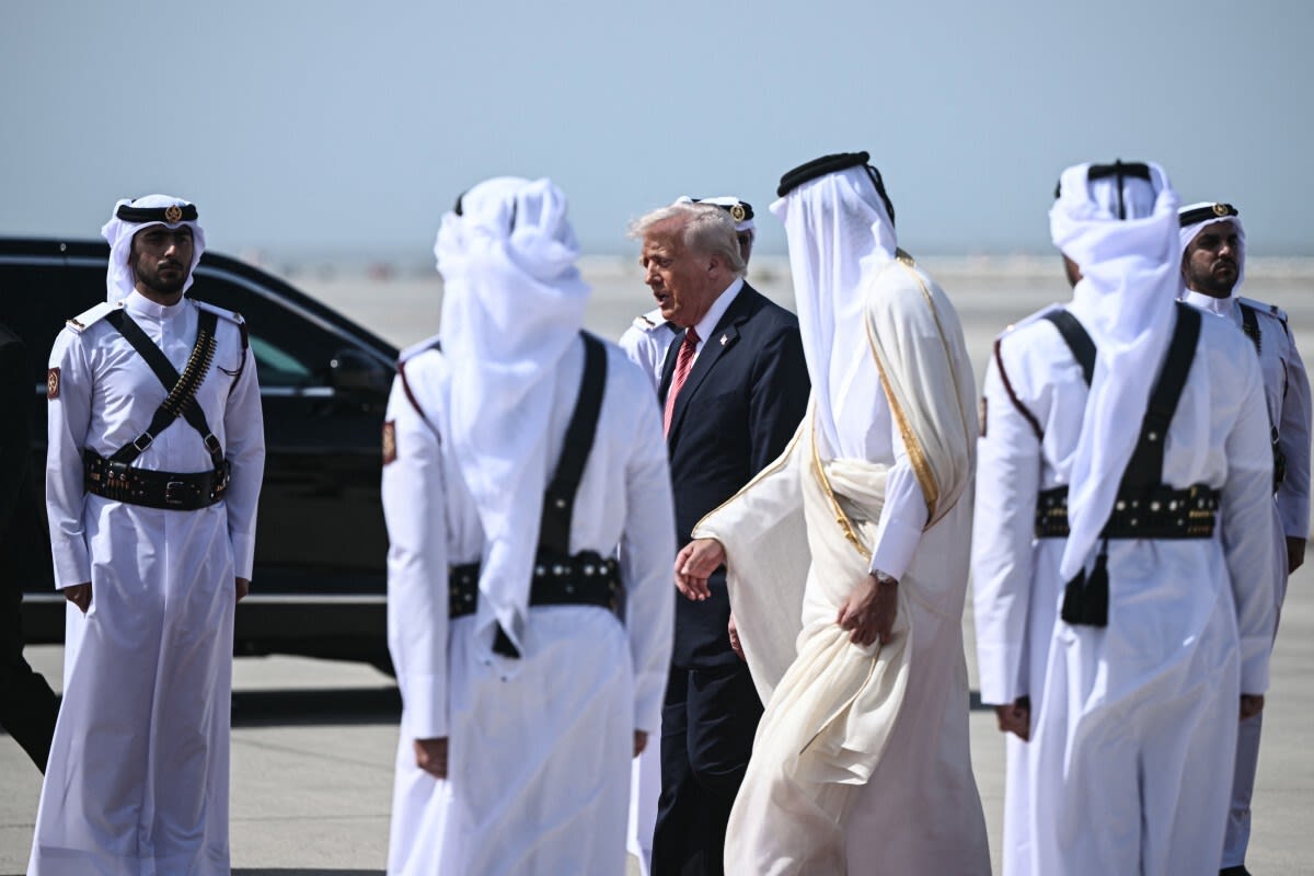 In his second visit as part of his Gulf tour... Trump arrives in Qatar.