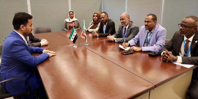 The health ministers of Syria and Sudan discuss enhancing health and pharmaceutical cooperation.