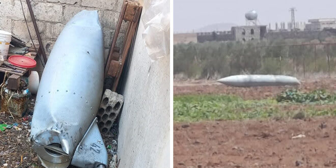 Fallout of two Iranian missiles in the countryside of Daraa while passing through Syria.