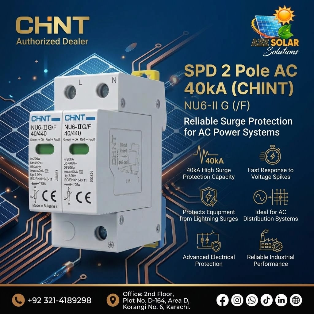 CHINT SPD 2 Pole AC 40kA Surge Protective Device (NU6-II G/F 40/440)