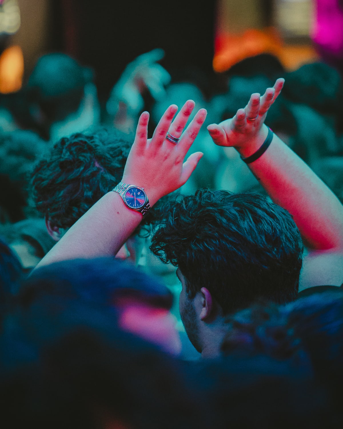 Confetti falling over the crowd at Why Not Nightclub, Edinburgh