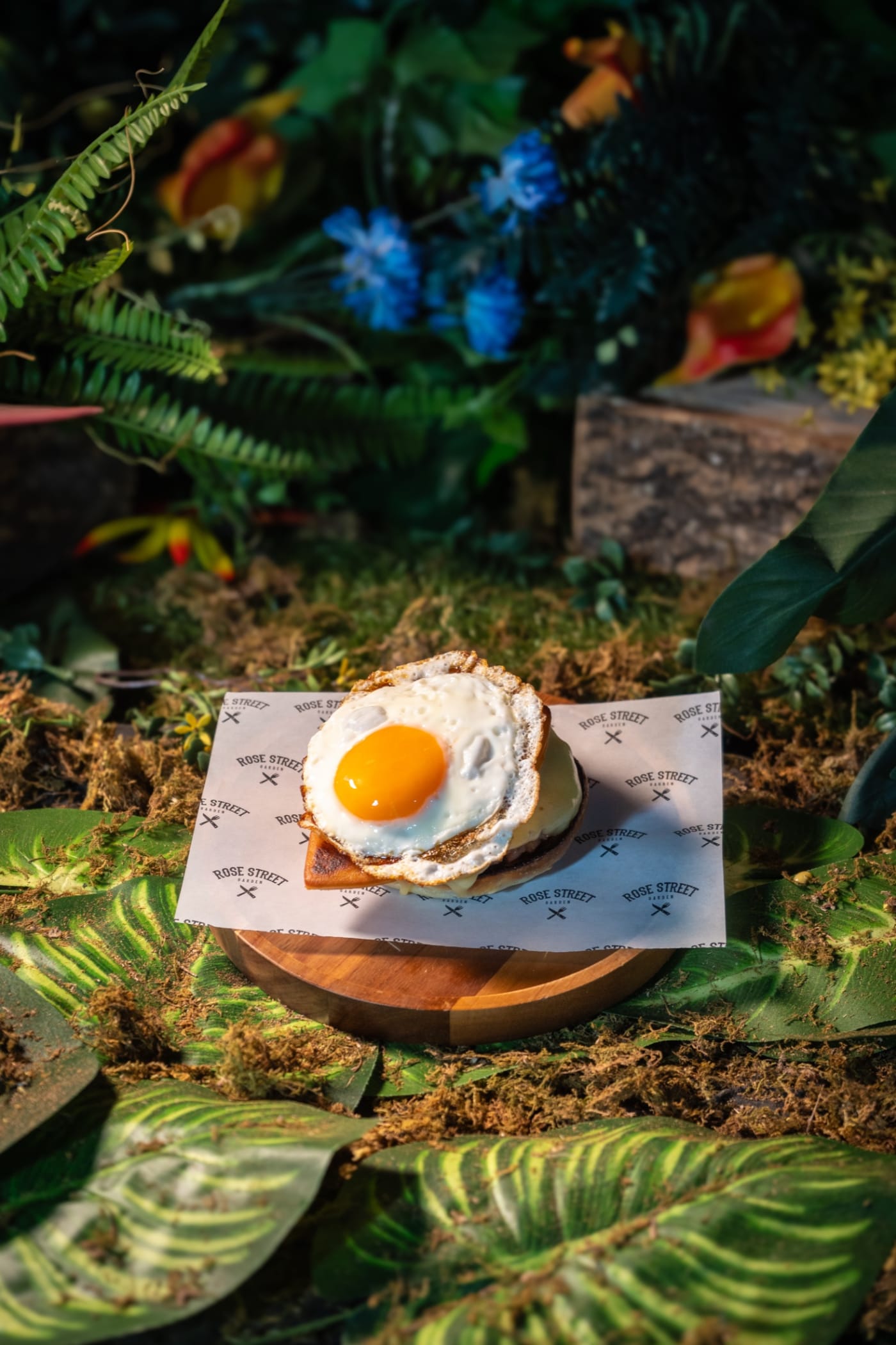 Fried egg brunch stack at Rose Street Garden, Edinburgh