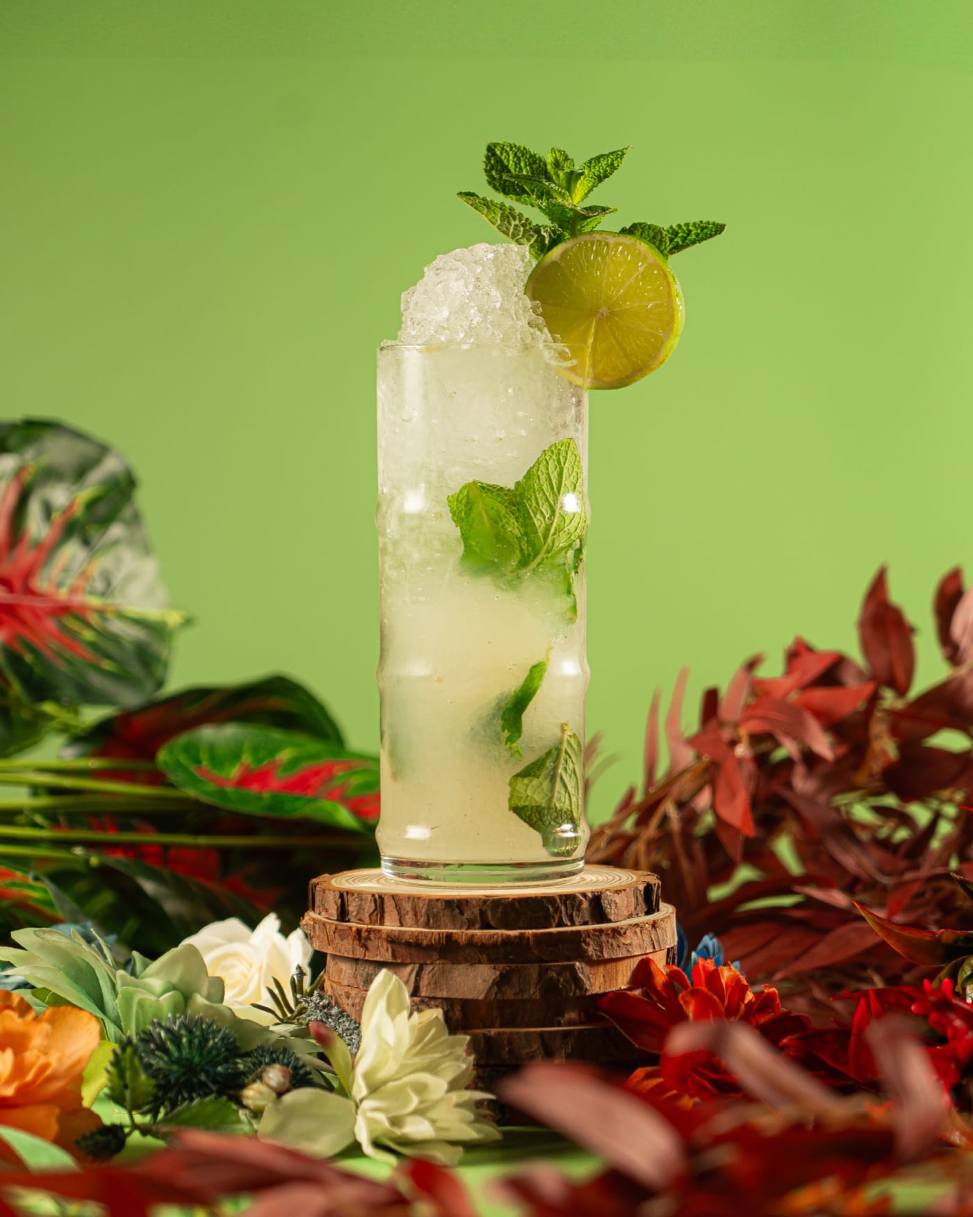 Mojito with crushed ice and mint on the green set at Rose Street Garden, Edinburgh