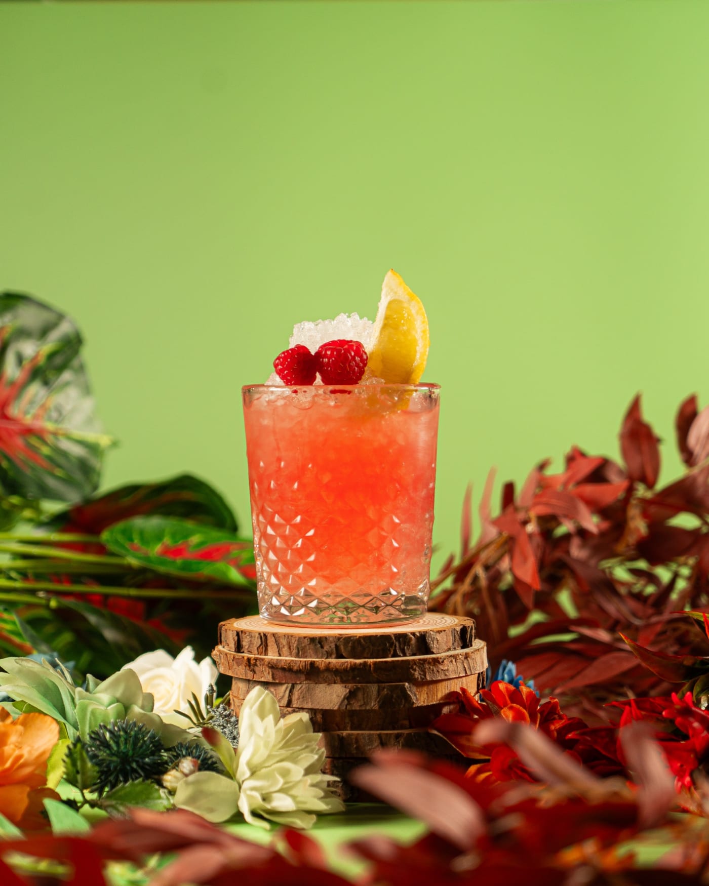 Raspberry-topped red cocktail at Rose Street Garden, Edinburgh