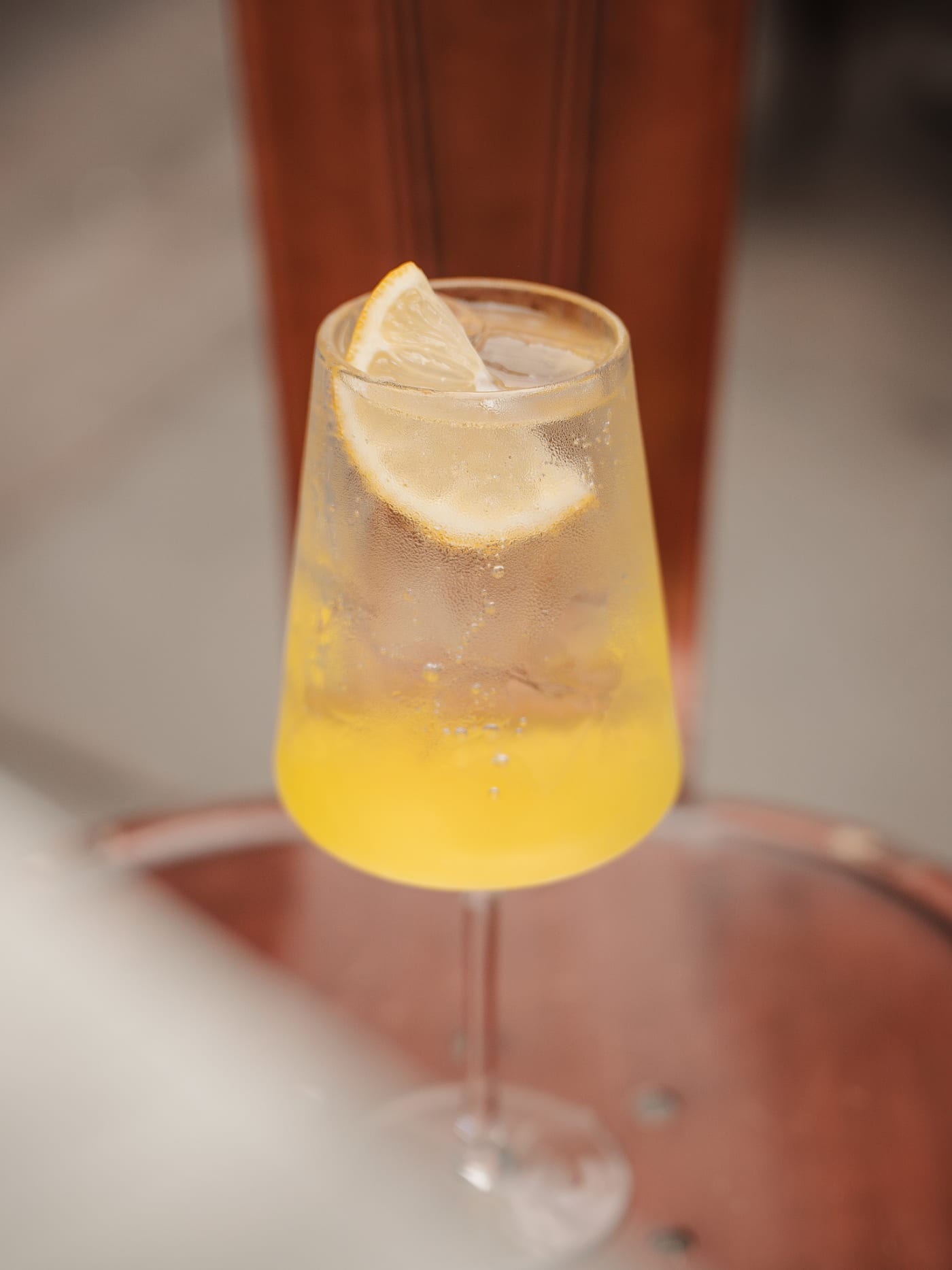Lemon spritz catching the sun at Rose Street Garden, Edinburgh