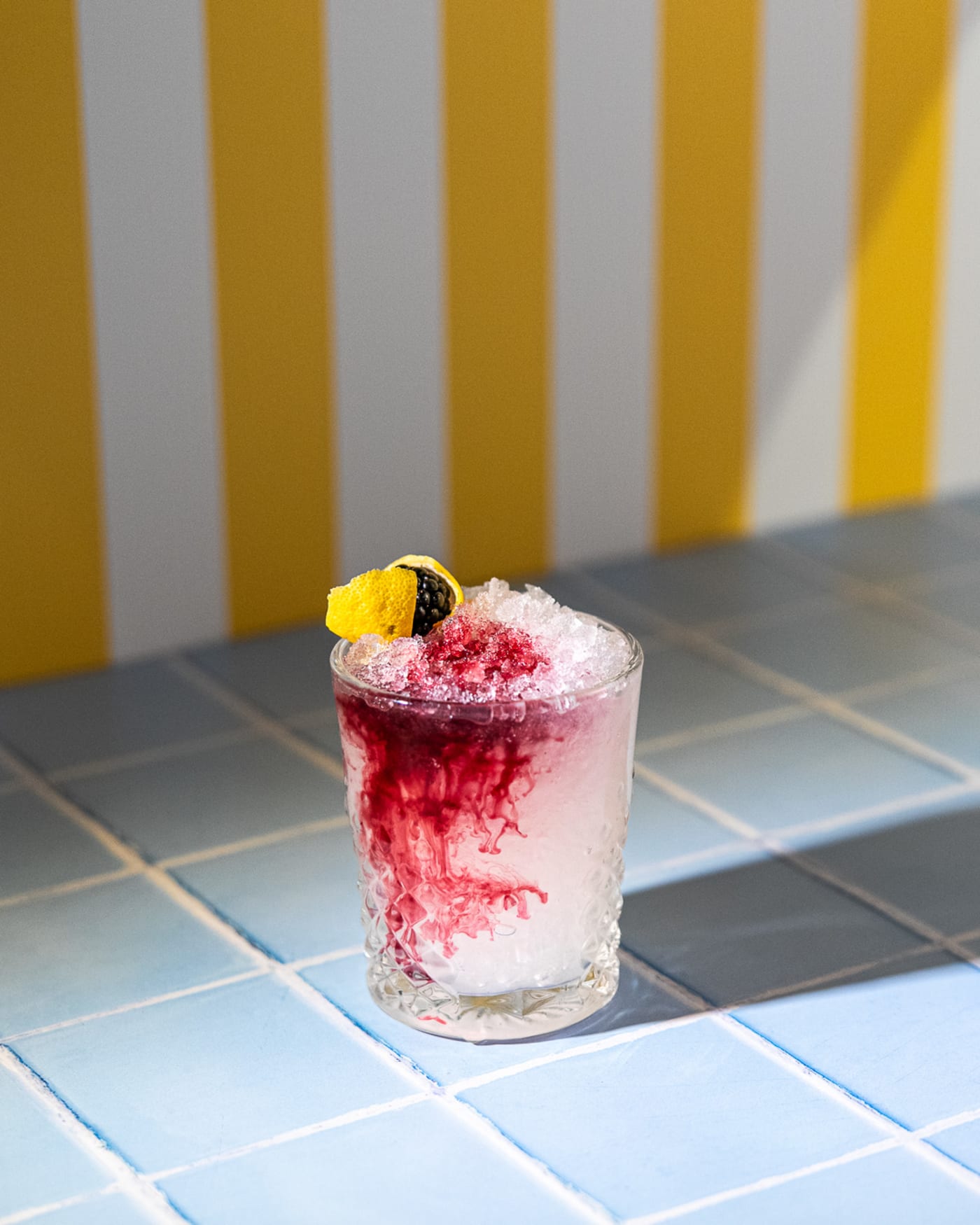 Bramble with crushed ice and blackberry drizzle at Rose Street Garden, Edinburgh