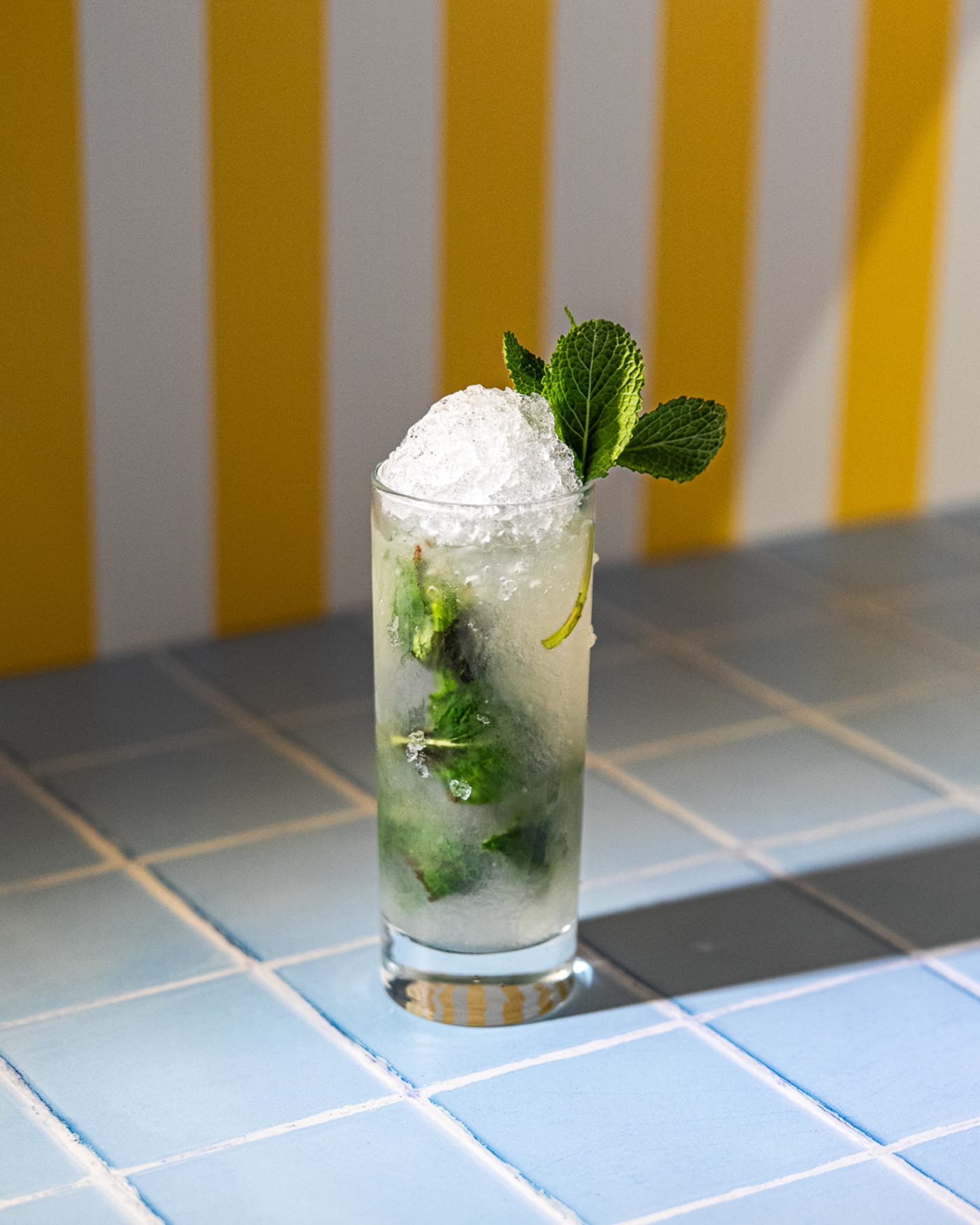 Mojito topped with crushed ice from the summer menu shoot at Rose Street Garden, Edinburgh