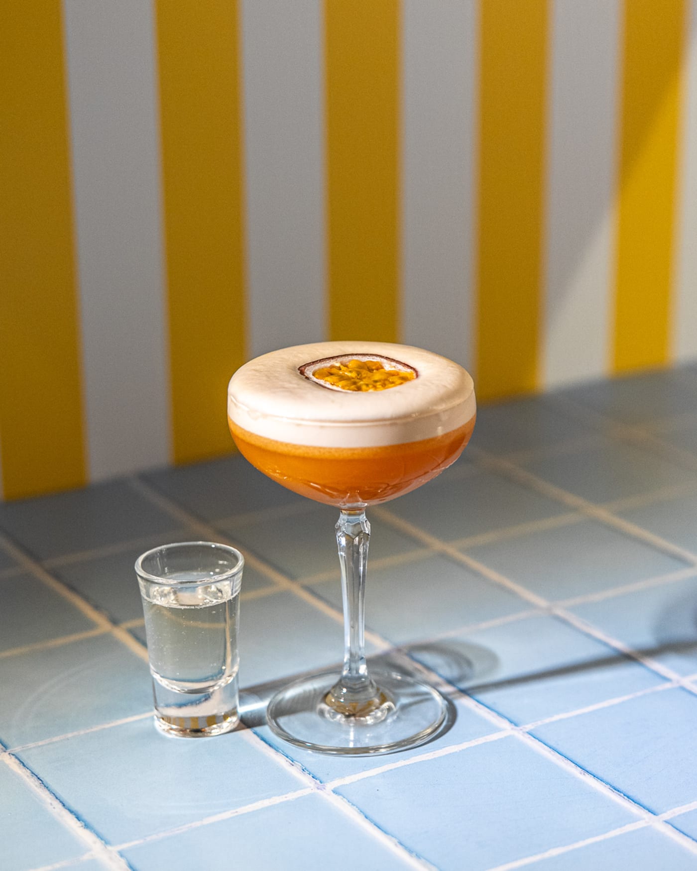 Passion Fruit Martini with a prosecco shot at Rose Street Garden, Edinburgh