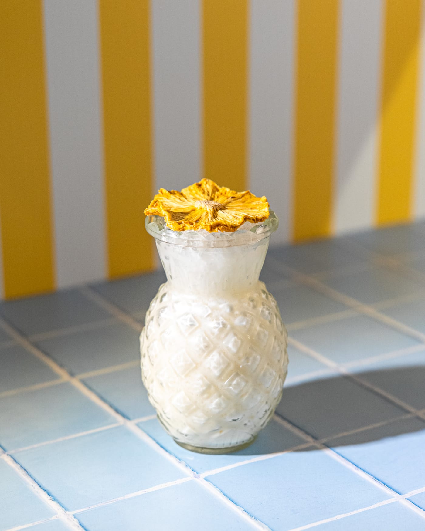 Pina Colada in a pineapple glass at Rose Street Garden, Edinburgh