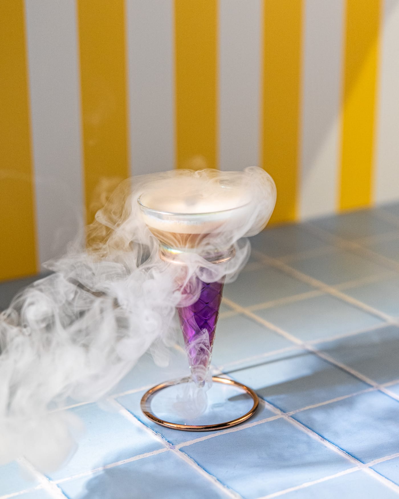 Raisin Da Roof cocktail wrapped in smoke at Rose Street Garden, Edinburgh