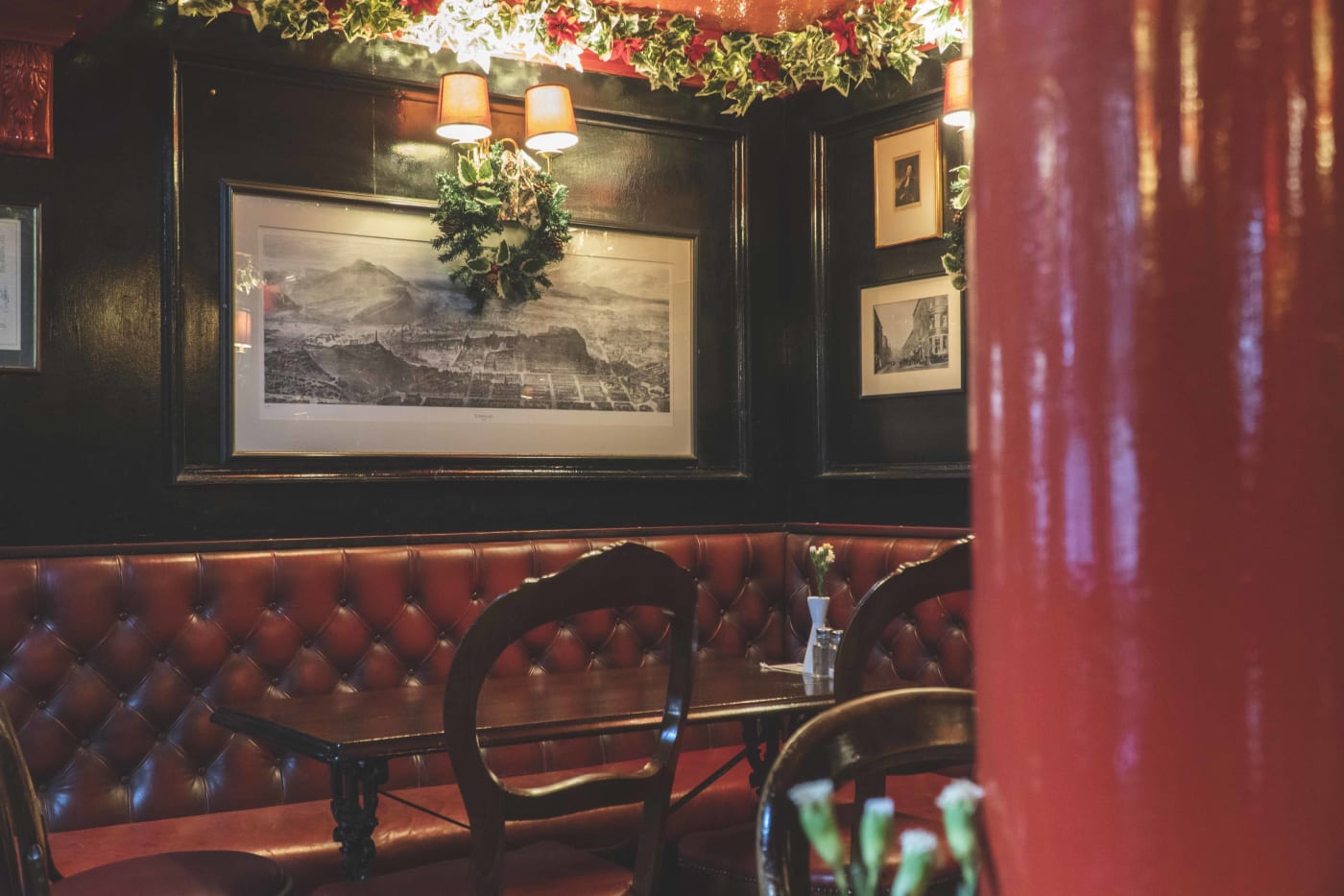Interior dining area at The Bailie Bar, Stockbridge