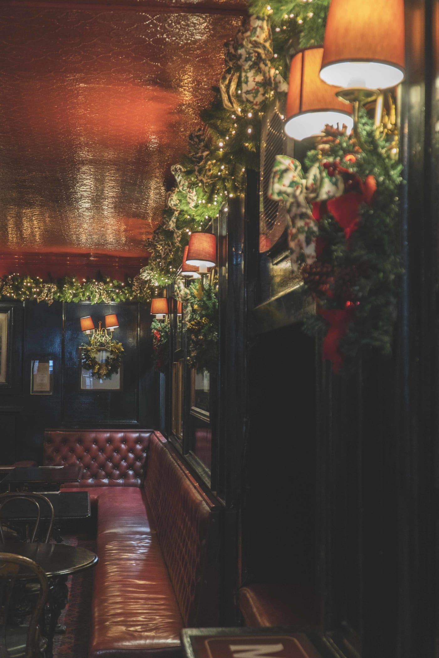 Cosy corner seating at The Bailie Bar, Stockbridge