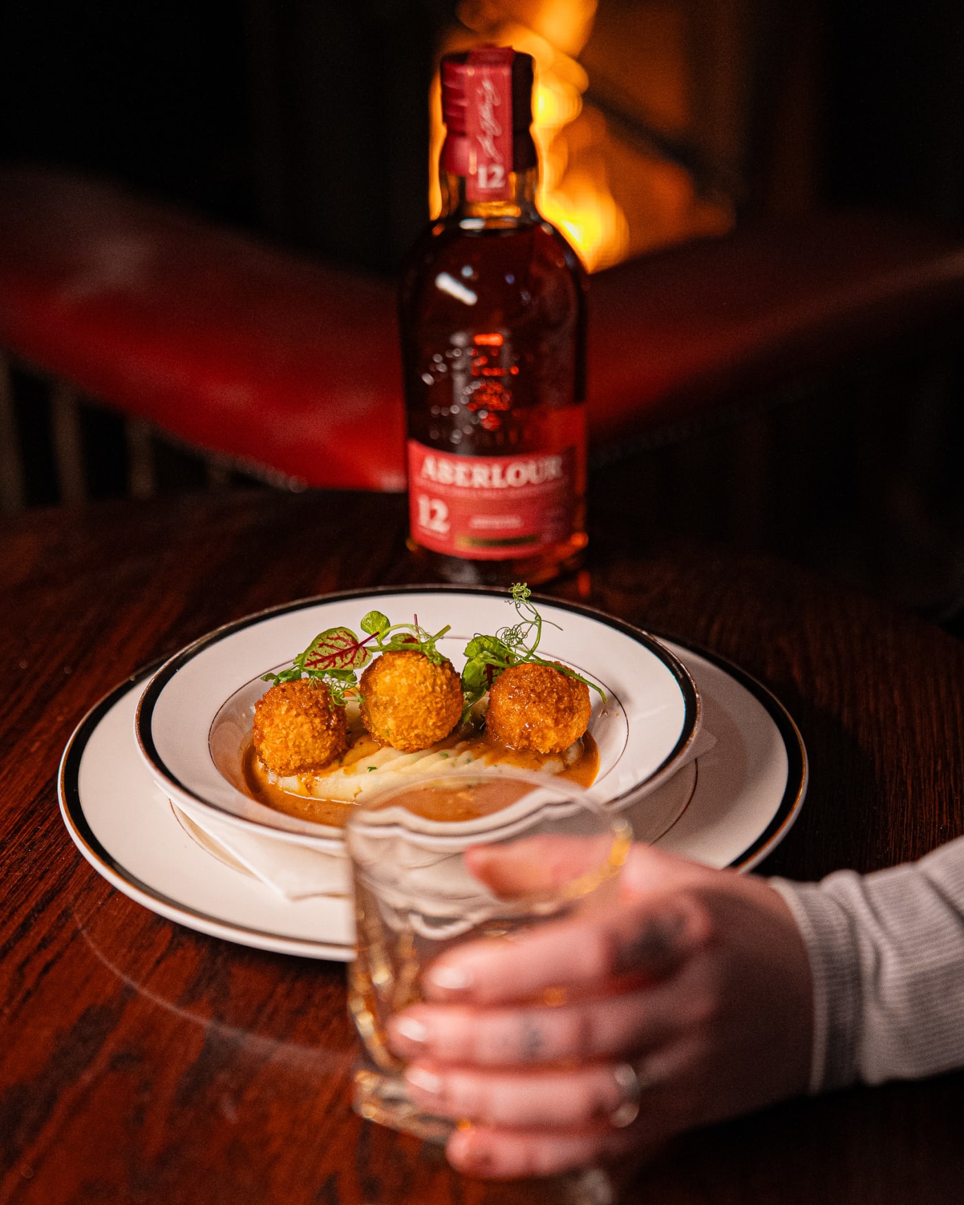 Whisky and haggis bonbons at The Bailie Bar, Stockbridge