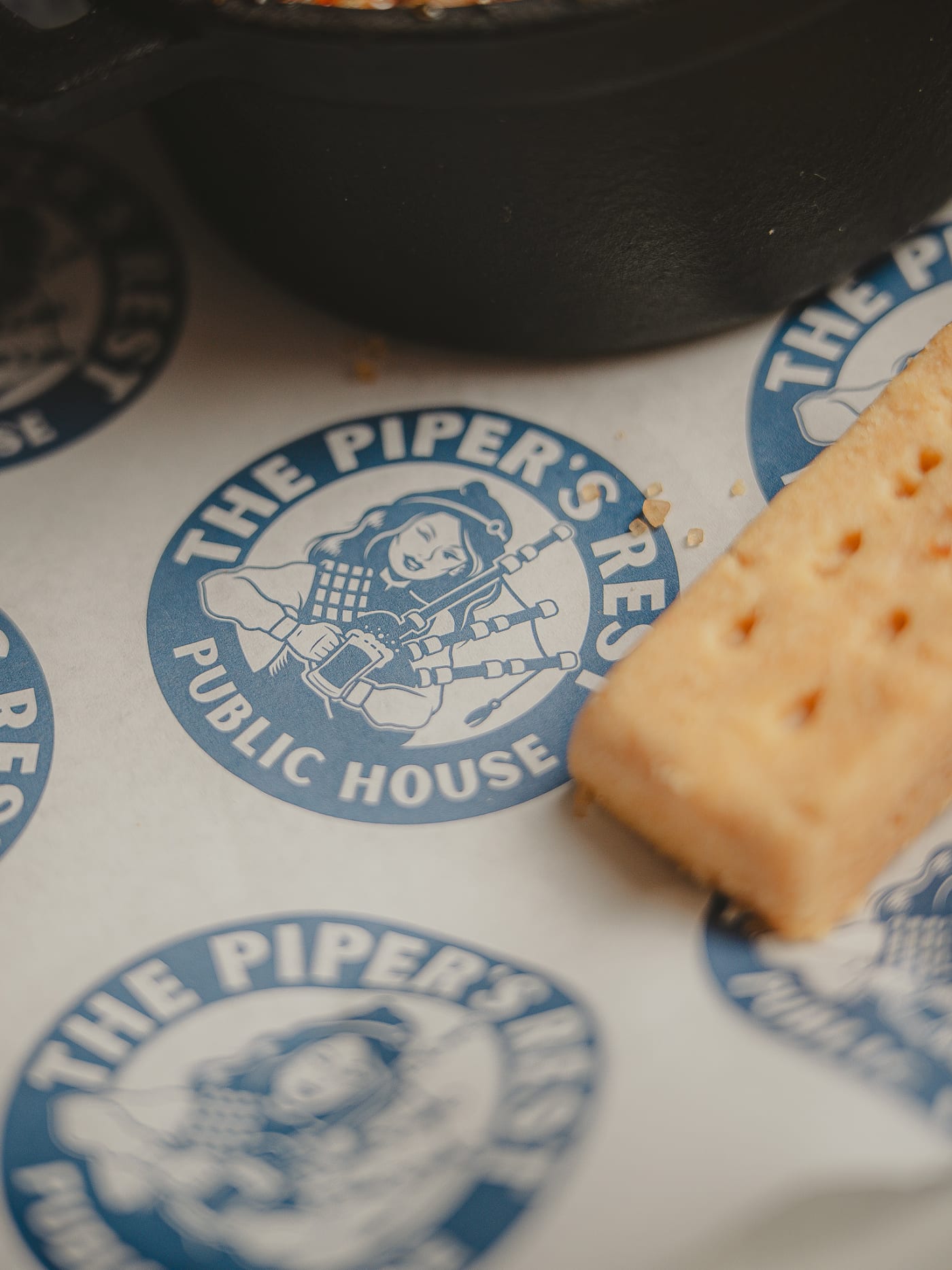Shortbread on The Piper's Rest branded napkin